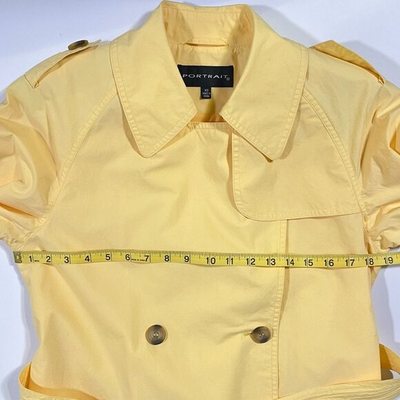 Portrait - Women's Size XS - Yellow TrenchCoat Rain Jacket - Padded Shoulders - Picture 9 of 16